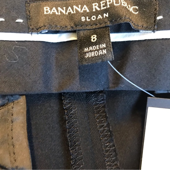 NWT Banana Republic Mid-rise Sloan Ankle Length Black Pants Size 8 $89. - Picture 7 of 9